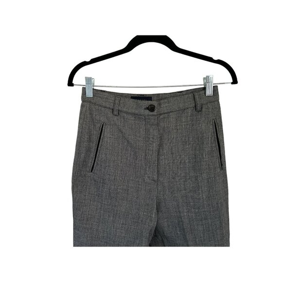 Made in Italy GILMAR Wool Riding Pants Grey High Rise Leather Inserts Size 42/6 - Picture 4 of 9